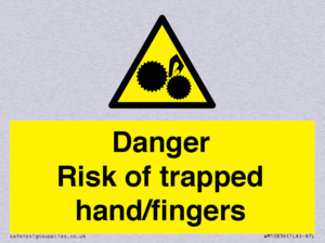 Danger Risk of trapped hand/fingers